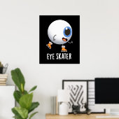 アイスケーターおもしろいアイススケートで滑るプンダークBG ポスター (ホームオフィス)