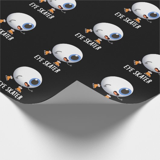 アイスケーターおもしろいアイススケートで滑るプンダークBG ラッピングペーパー (角)
