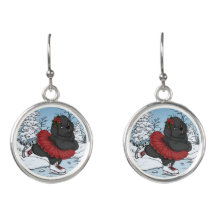 アイスケーティングニューファンドランド子犬の冬ワンダーランド