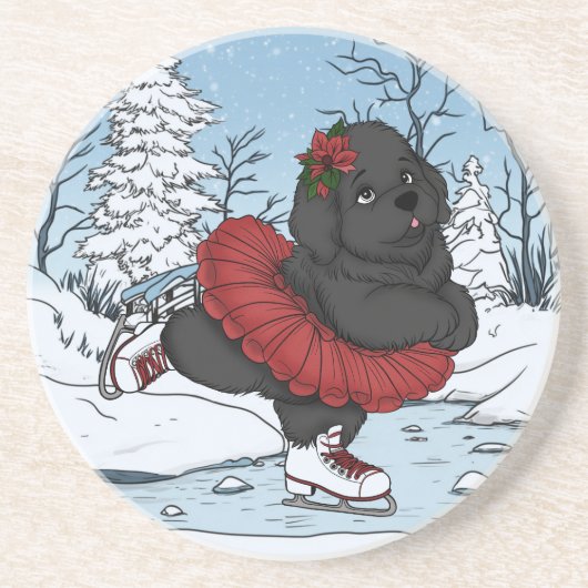 アイスケーティングニューファンドランド子犬の冬ワンダーランド コースター (正面)