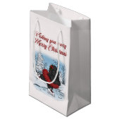 アイスケーティングニューファンドランド子犬の冬ワンダーランド スモールペーパーバッグ (正面アングル)