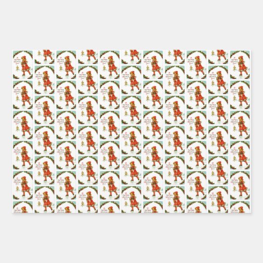 アイスケート中の子 ラッピングペーパーシート (正面)