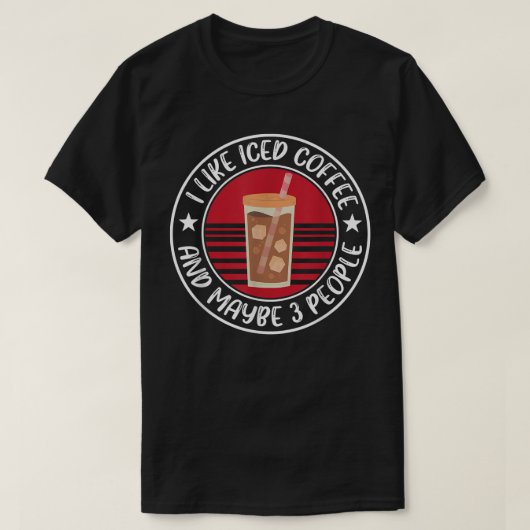 アイスコーヒおもしろいーデザインエスプレッソ恋人 Tシャツ (デザイン正面)