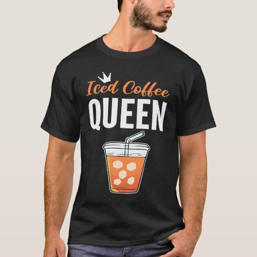 アイスコーヒクイーンコーヒー中毒者 Tシャツ (正面)