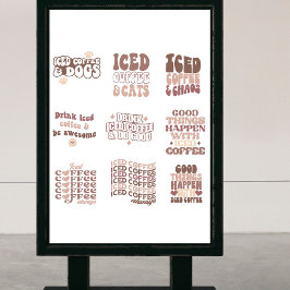 アイスコーヒスティッカーはレトロなグルービーをパック シール