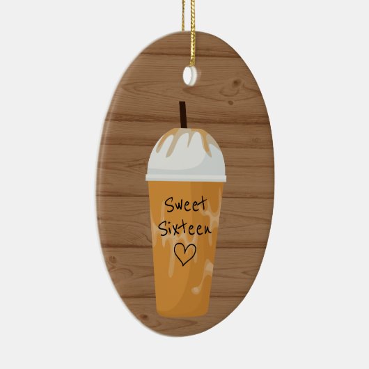 アイスコーヒパーソナライズされたーSweet sixteenクリスマス セラミックオーナメント (右)