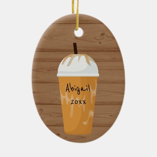 アイスコーヒパーソナライズされたーSweet sixteenクリスマス セラミックオーナメント (裏面)