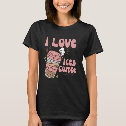 アイスコーヒーおもしろいアイスコーヒー好き Tシャツ (正面)