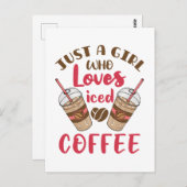 アイスコーヒーが大好きな女の子 ポストカード (正面/裏面)