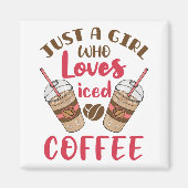 アイスコーヒーが大好きな女の子 マグネット (正面)