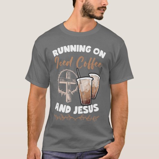 アイスコーヒーとイエスで走る コールドブリュー コーヒー Tシャツ (正面)
