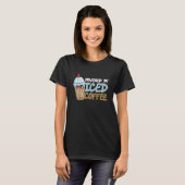 アイスコーヒーとカフェイン入りの飲みコーヒーで動く Tシャツ (正面フル)