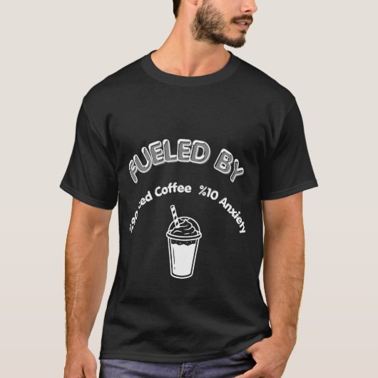 アイスコーヒーと不安で成り立つTシャツ - %90 コーヒー Tシャツ (正面)