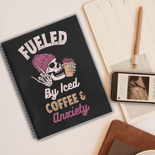 アイスコーヒーと不安で煽られる ノートブック