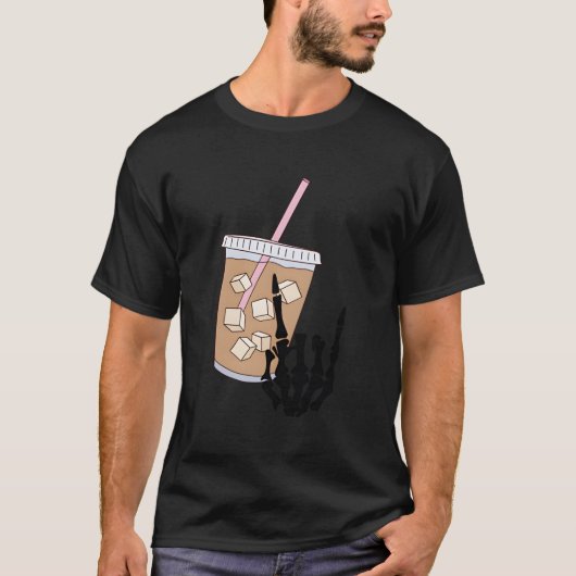 アイスコーヒーと不安で煽られる Tシャツ (正面)