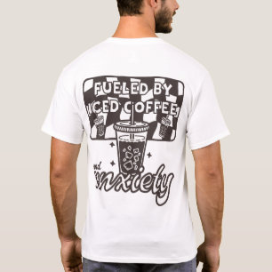 アイスコーヒーと不安なコーヒーで燃料を供給おもしろいする Tシャツ