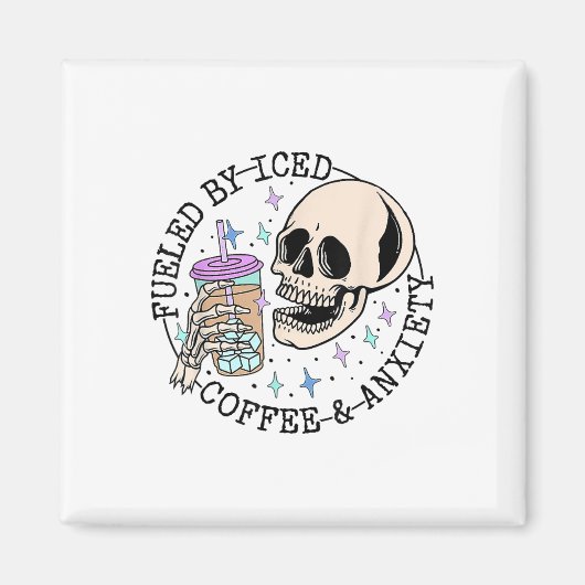 アイスコーヒーと不安による精神衛生認識度 マグネット (正面)