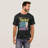 アイスコーヒーと不安コーヒーラバーカフェで燃料を供給 Tシャツ (正面フル)