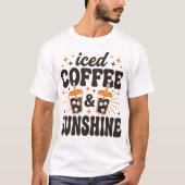 アイスコーヒーと太陽の光 夏の気分 Tシャツ (正面)