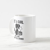 アイスコーヒーと本が好きな女の子 本  コーヒーマグカップ (正面左)