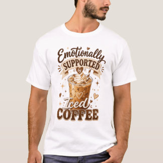 アイスコーヒーに支えられている Tシャツ