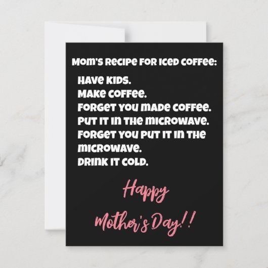 アイスコーヒーのお母おもしろいさんの日のための母のレシピ シーズンカード (正面)