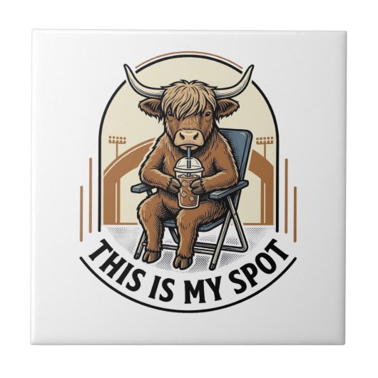 アイスコーヒーのマスコット付き野球カウTシャツ タイル (正面)