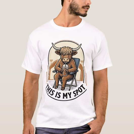 アイスコーヒーのマスコット付き野球カウTシャツ Tシャツ (正面)