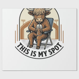 アイスコーヒーのマスコット付き野球牛Tシャツ ラッピングペーパー