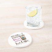 アイスコーヒーの女性の間に決して立たないおもしろい コースター (側面)