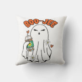 アイスコーヒーを手にしたブージーハロウィーン幽霊 クッション (裏面)