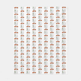 アイスコーヒーを手にしたブージーハロウィーン幽霊 フリースブランケット