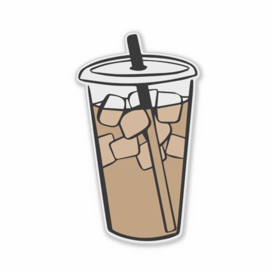 アイスコーヒーカップアート シール (正面)