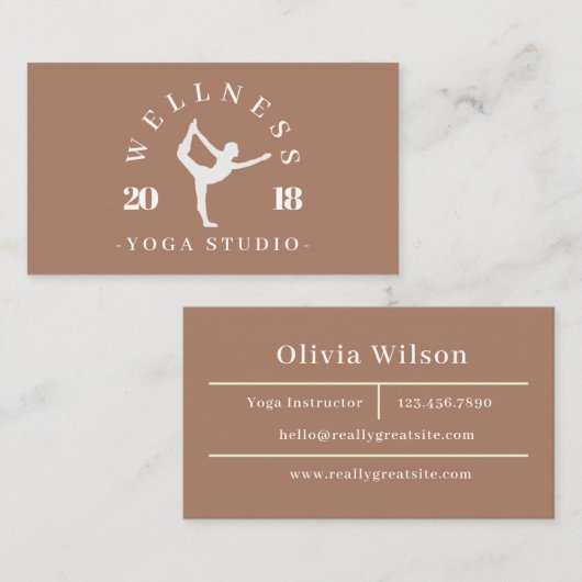 アイスコーヒーカラーウェルネスヨガスタジオインストラクター 名刺 (正面/裏面)