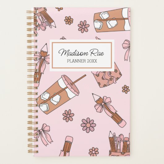 アイスコーヒープランナーラバーコケット名モノグラム プランナー手帳 (正面)