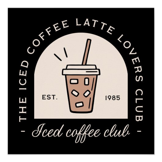 アイスコーヒーラテラバーファンシーブラック ポスター (正面)