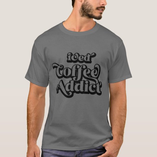 アイスコーヒー中毒者、熱烈な愛好家 Tシャツ (正面)