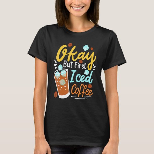 アイスコーヒー冷コーヒー飲料 Tシャツ (正面)