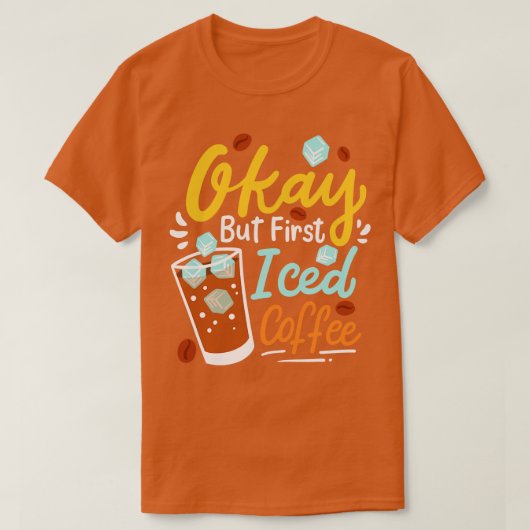 アイスコーヒー冷コーヒー Tシャツ (デザイン正面)