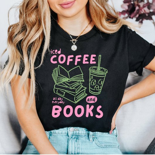 アイスコーヒー好きな本虫のためのグラフィックTシャツ Tシャツ