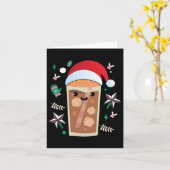 アイスコーヒー素晴らしサンタ・クリスマスデザインエスプレッソ カード (黄色い花)