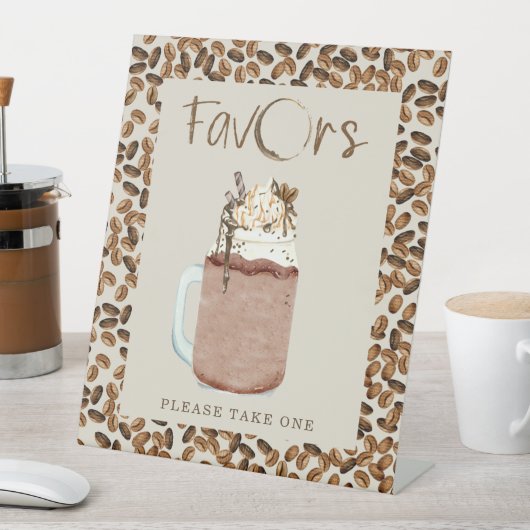 アイスコーヒー豆の赤ちゃんシャワーの好意 台座サイン (インサイチュ)