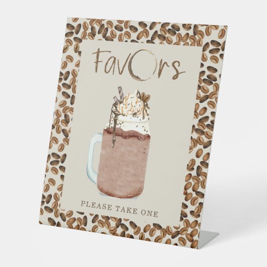 アイスコーヒー豆の赤ちゃんシャワーの好意 台座サイン (正面)