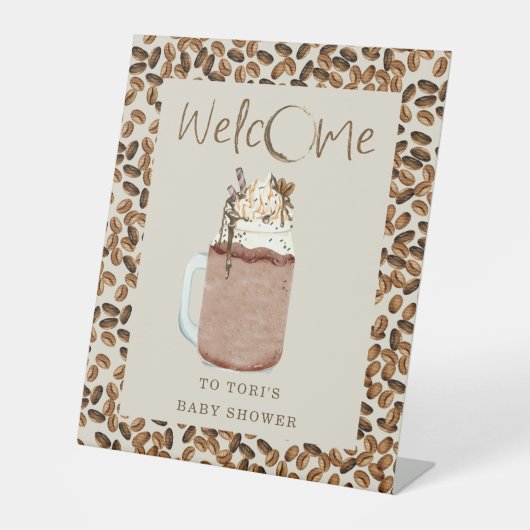 アイスコーヒー豆ベビーシャワーへようこそ 台座サイン (正面)