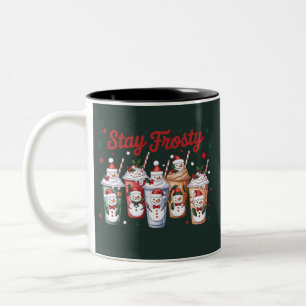 アイスコーヒー クリスマス スノーマン Xmas  ツートーンマグカップ