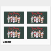 アイスコーヒー クリスマス スノーマン Xmas 長方形シール (シート)