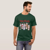 アイスコーヒー クリスマス スノーマン Xmas Tシャツ (正面フル)