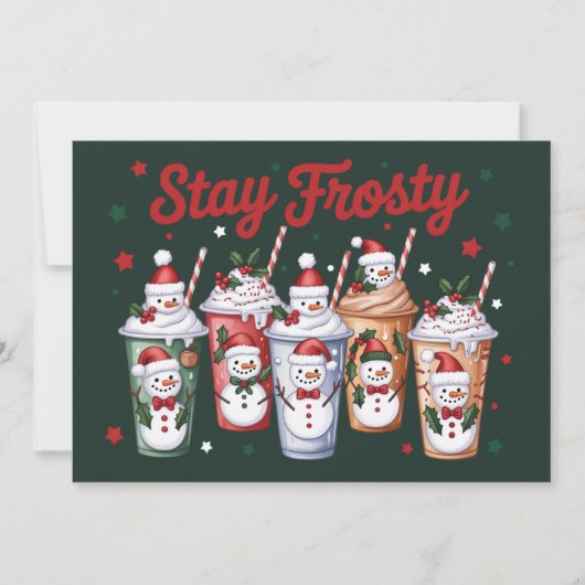 アイスコーヒー クリスマス 雪だるま ステイフrosty Xmas (正面)