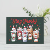 アイスコーヒー クリスマス 雪だるま ステイフrosty Xmas (スタンド正面)