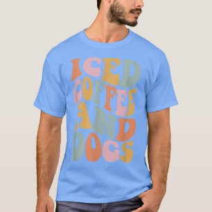 アイスコーヒー&ドッグおもしろいレトロヴィンテージ Tシャツ